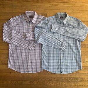 UNTUCKit Men's Casual Checkered Shirts - Pink and Blue
